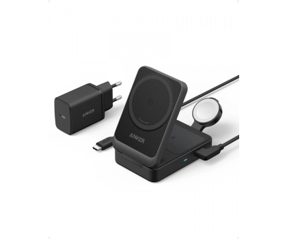 Ładowarka i akumulator Anker MagGo Wireless Charging Station Qi 2.0 15W 3-in-1 czarna